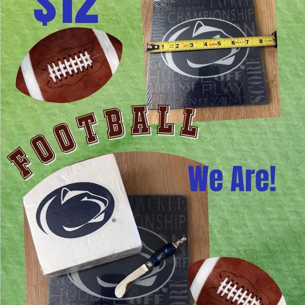 Penn State small cutting board and cocktail napkins. New!